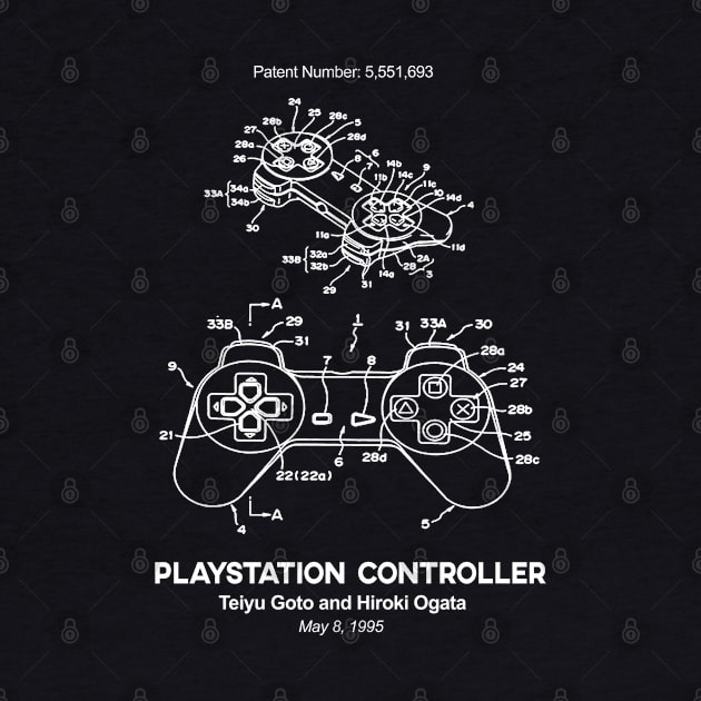 Playstation Controller Patent White by Luve